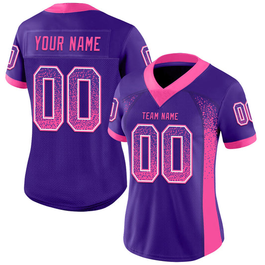 Custom Purple Pink-White Mesh Drift Fashion Football Jersey - Sky-Custom