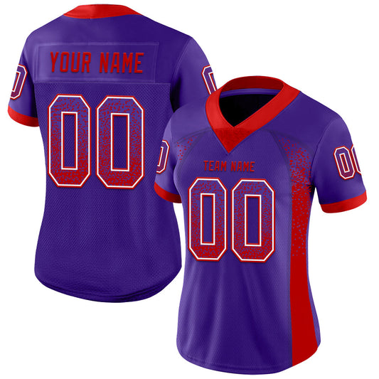 Custom Purple Red-White Mesh Drift Fashion Football Jersey - Sky-Custom