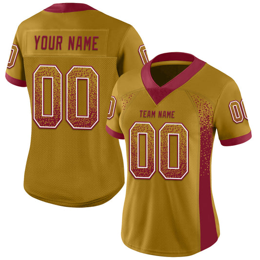 Custom Old Gold Crimson-White Mesh Drift Fashion Football Jersey - Sky-Custom