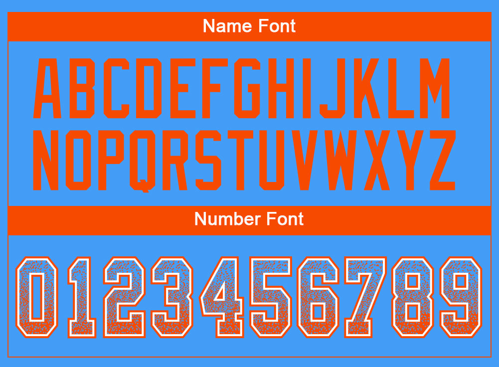 Custom Powder Blue Orange-White Mesh Drift Fashion Football Jersey - Sky-Custom