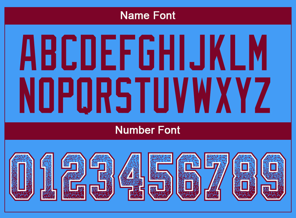 Custom Powder Blue Maroon-White Mesh Drift Fashion Football Jersey - Sky-Custom