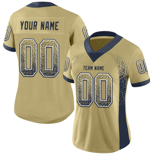 Custom Vegas Gold Navy-White Mesh Drift Fashion Football Jersey - Sky-Custom