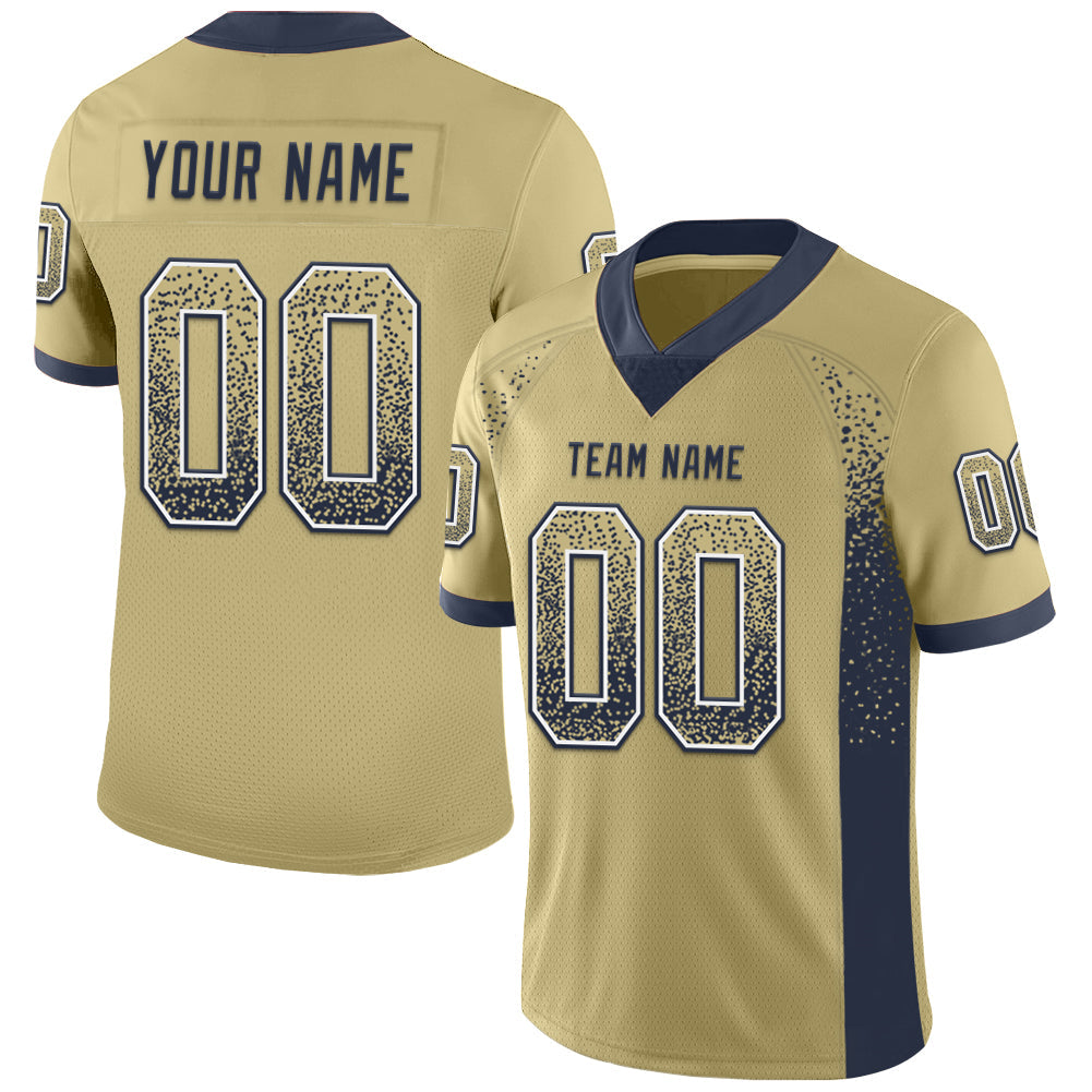 Custom Vegas Gold Navy-White Mesh Drift Fashion Football Jersey - Sky-Custom