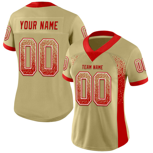 Custom Vegas Gold Red-White Mesh Drift Fashion Football Jersey - Sky-Custom
