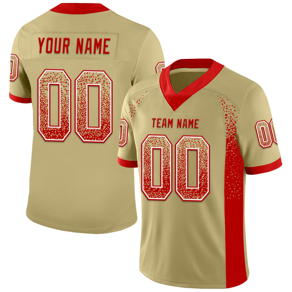 Custom Vegas Gold Red-White Mesh Drift Fashion Football Jersey - Sky-Custom