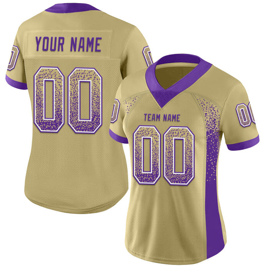 Custom Vegas Gold Purple-White Mesh Drift Fashion Football Jersey - Sky-Custom
