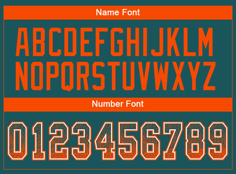 Custom Midnight Green Orange-White Mesh Drift Fashion Football Jersey - Sky-Custom