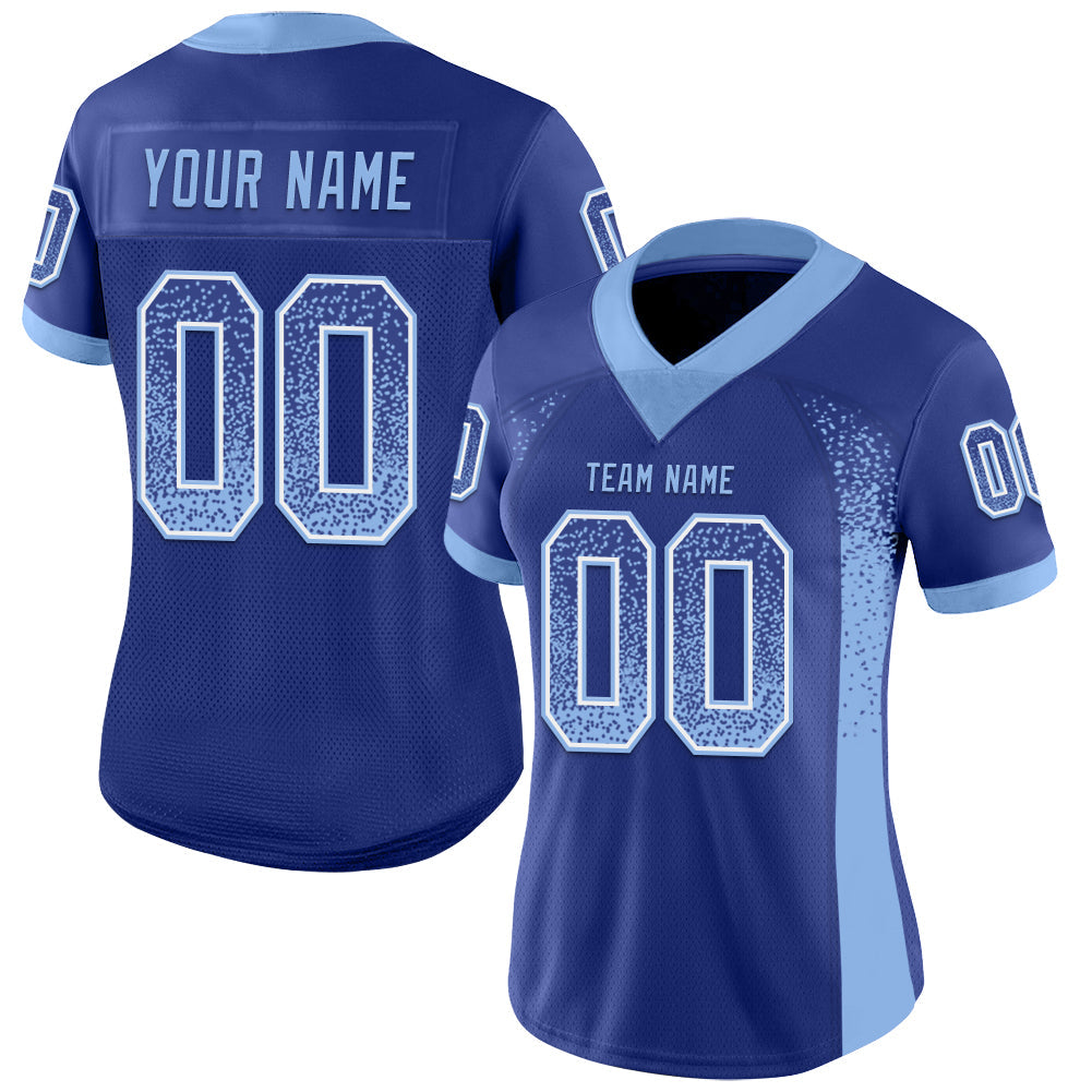 Custom Royal Light Blue-White Mesh Drift Fashion Football Jersey - Sky-Custom