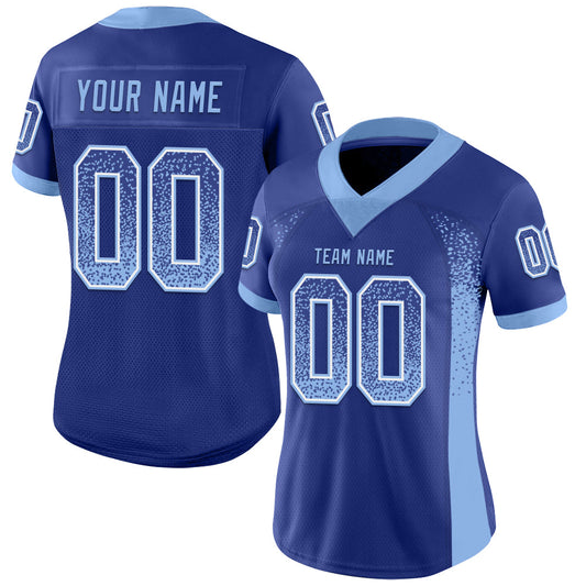 Custom Royal Light Blue-White Mesh Drift Fashion Football Jersey - Sky-Custom