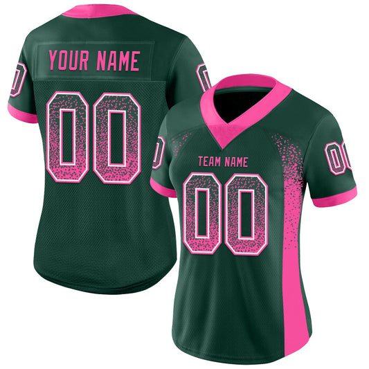 Custom Green Pink-White Mesh Drift Fashion Football Jersey - Sky-Custom
