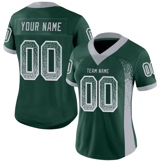 Custom Green Gray-White Mesh Drift Fashion Football Jersey - Sky-Custom