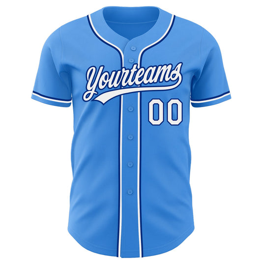 Custom Electric Blue White-Royal Authentic Baseball Jersey - Sky-Custom