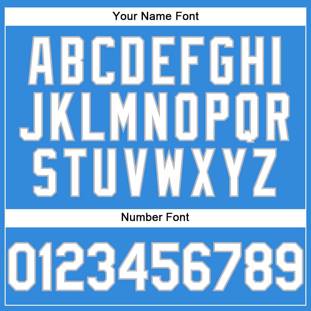 Custom Electric Blue White-Gray Authentic Baseball Jersey - Sky-Custom