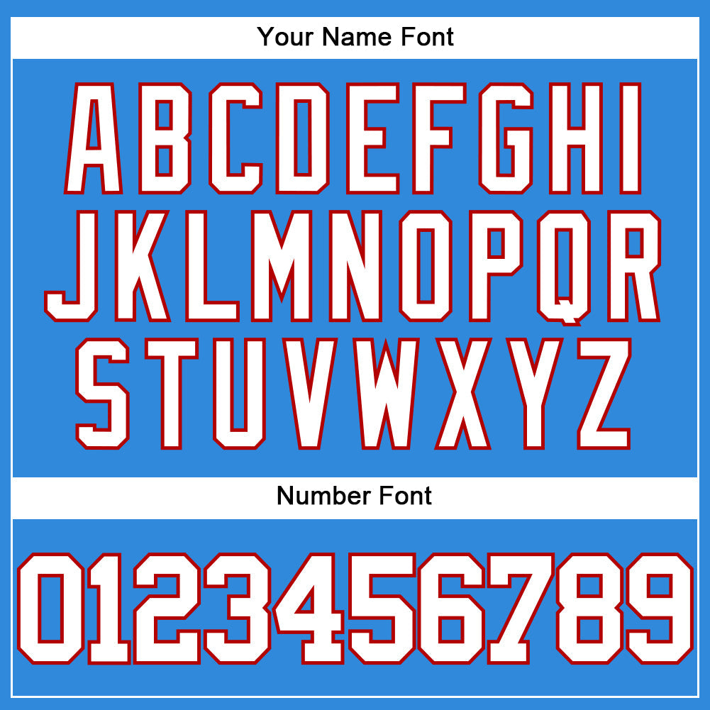 Custom Electric Blue White-Red Authentic Baseball Jersey - Sky-Custom