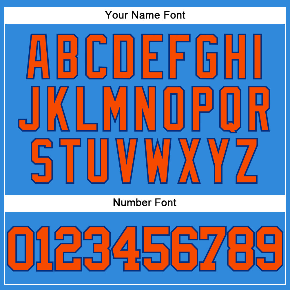 Custom Electric Blue Orange-Royal Authentic Baseball Jersey - Sky-Custom