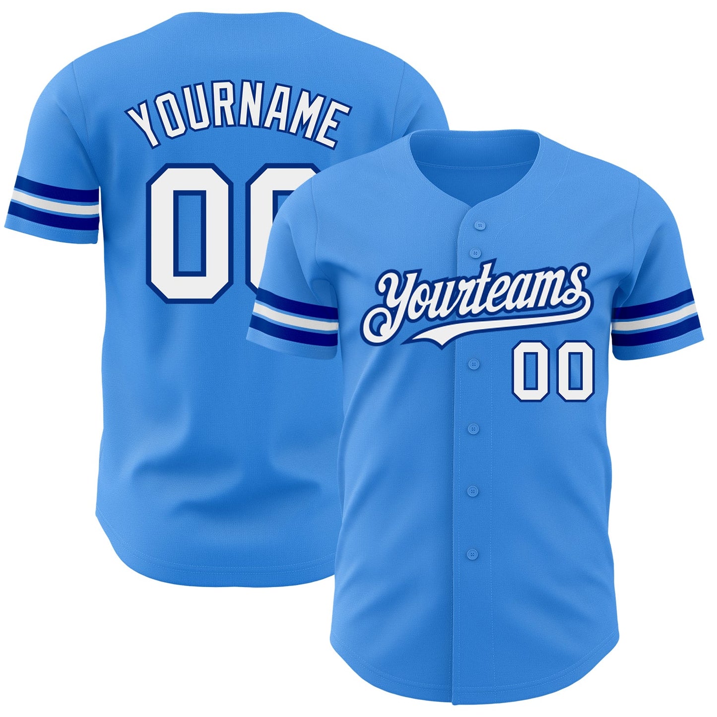Custom Electric Blue White-Royal Authentic Baseball Jersey - Sky-Custom