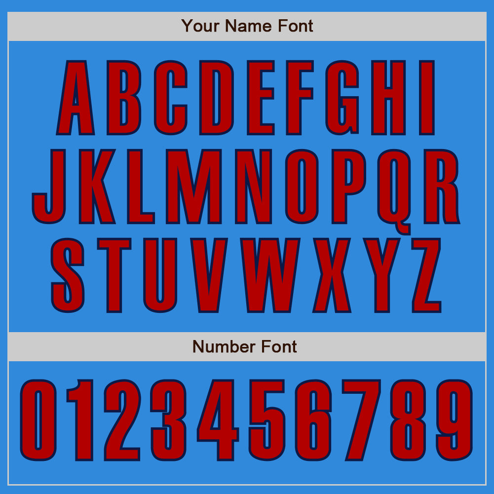 Custom Electric Blue Red-Navy Authentic Baseball Jersey - Sky-Custom