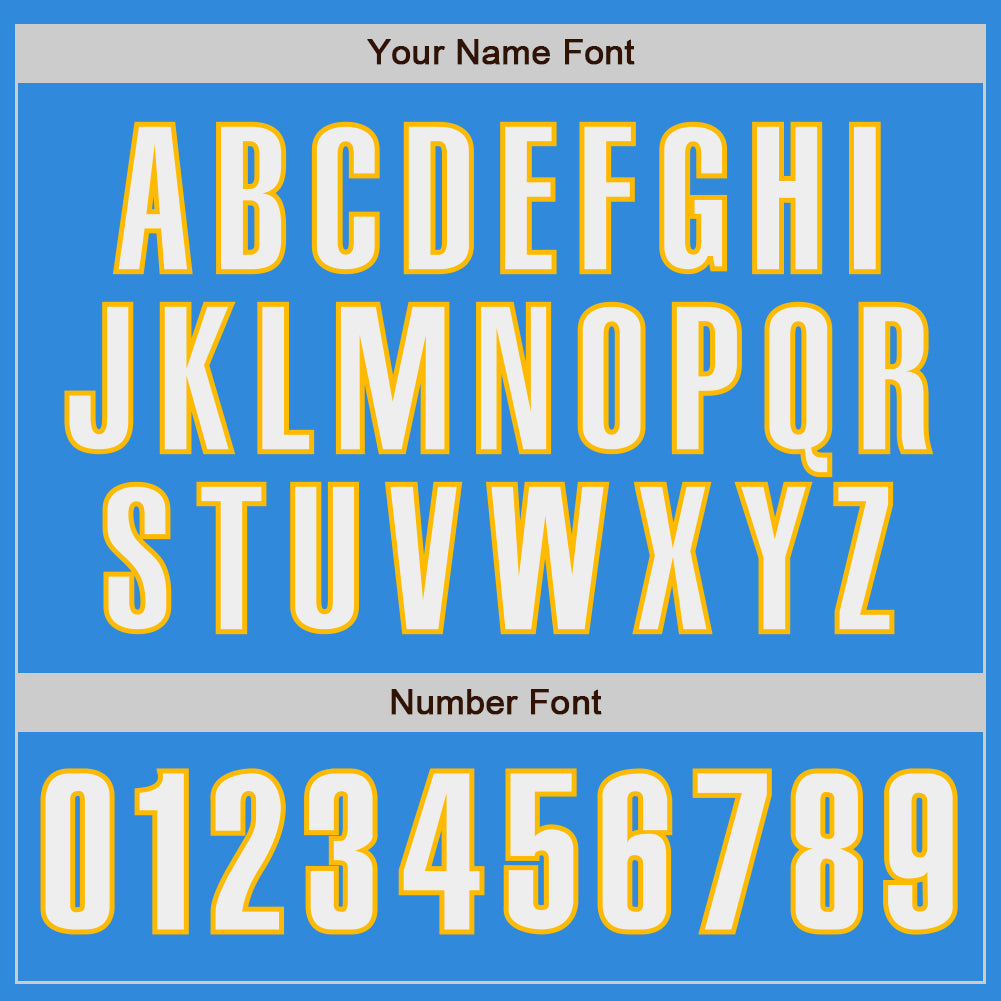 Custom Electric Blue White-Gold Authentic Baseball Jersey - Sky-Custom