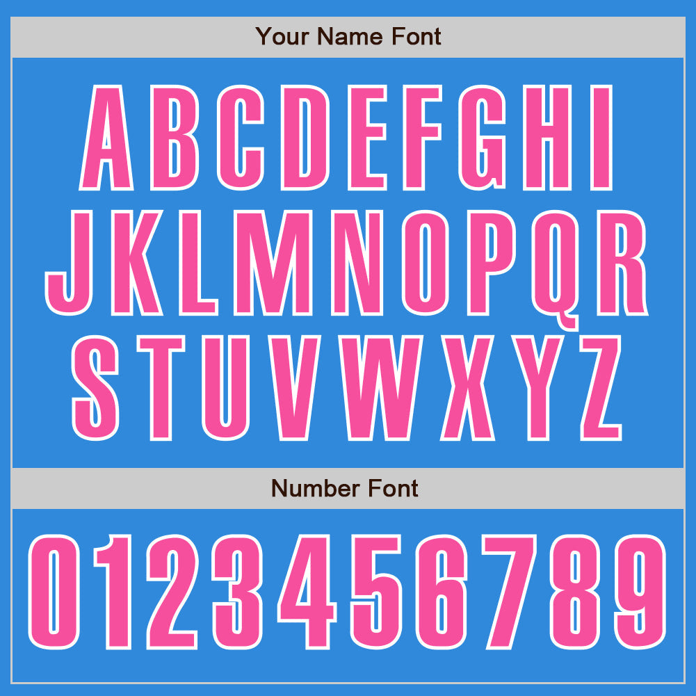 Custom Electric Blue Pink-White Authentic Baseball Jersey - Sky-Custom