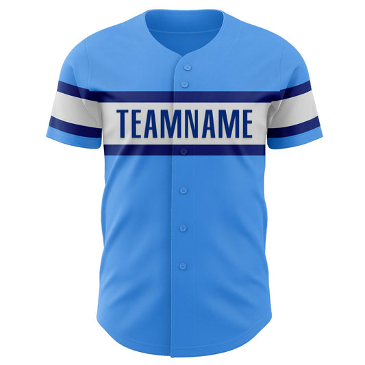 Custom Electric Blue White-Royal Authentic Baseball Jersey - Sky-Custom