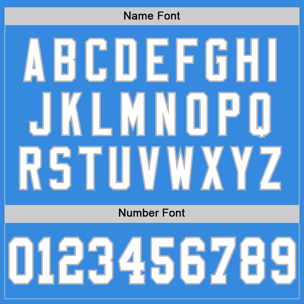 Custom Powder Blue White-Gray Mesh Authentic Throwback Football Jersey - Sky-Custom