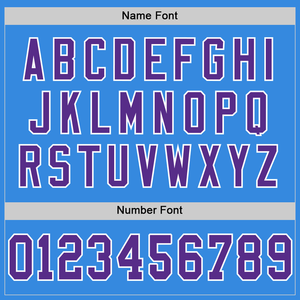 Custom Powder Blue Purple-White Mesh Authentic Throwback Football Jersey - Sky-Custom