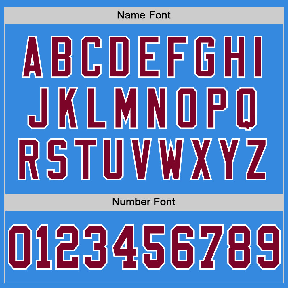 Custom Powder Blue Maroon-White Mesh Authentic Throwback Football Jersey - Sky-Custom