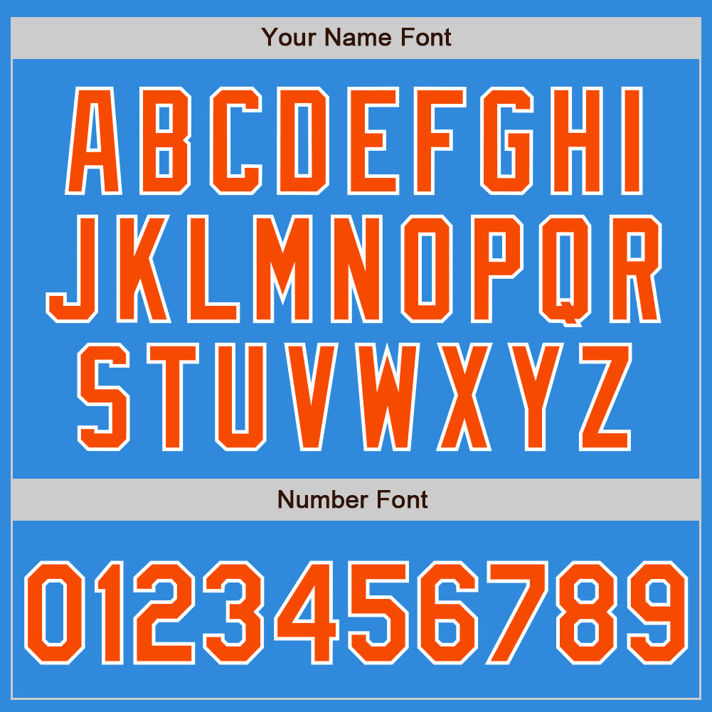 Custom Electric Blue Orange-White Authentic Baseball Jersey - Sky-Custom