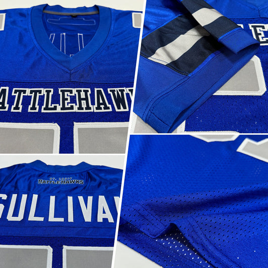 Custom Royal Gray-White Mesh Authentic Football Jersey - Sky-Custom