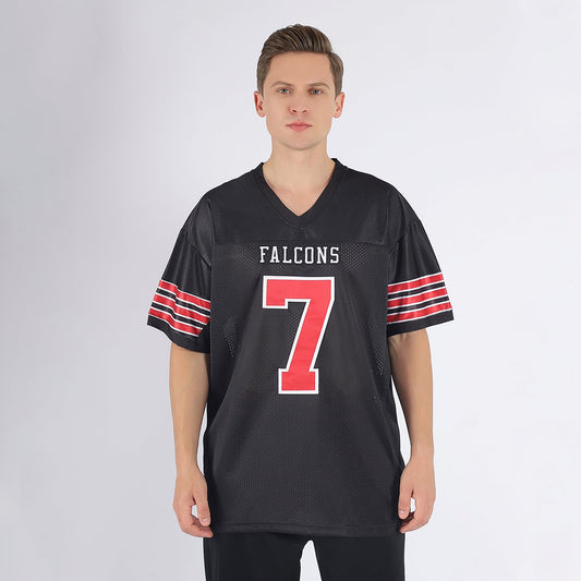 Custom Black Red-White Mesh Authentic Football Jersey - Sky-Custom