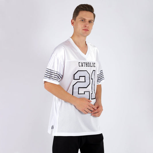 Custom White Silver-Black Mesh Authentic Football Jersey - Sky-Custom