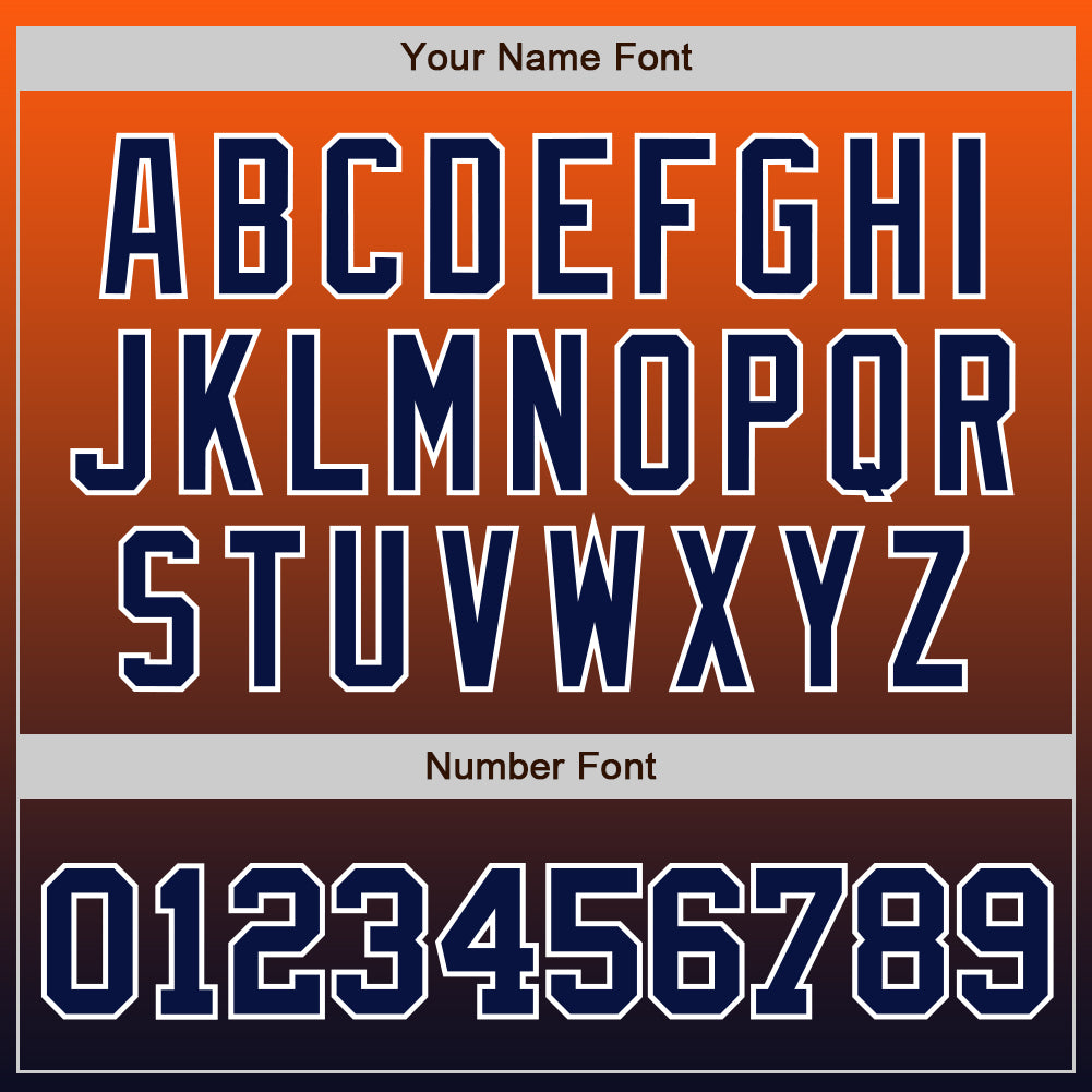 Custom Orange Navy-White Authentic Fade Fashion Baseball Jersey - Sky-Custom