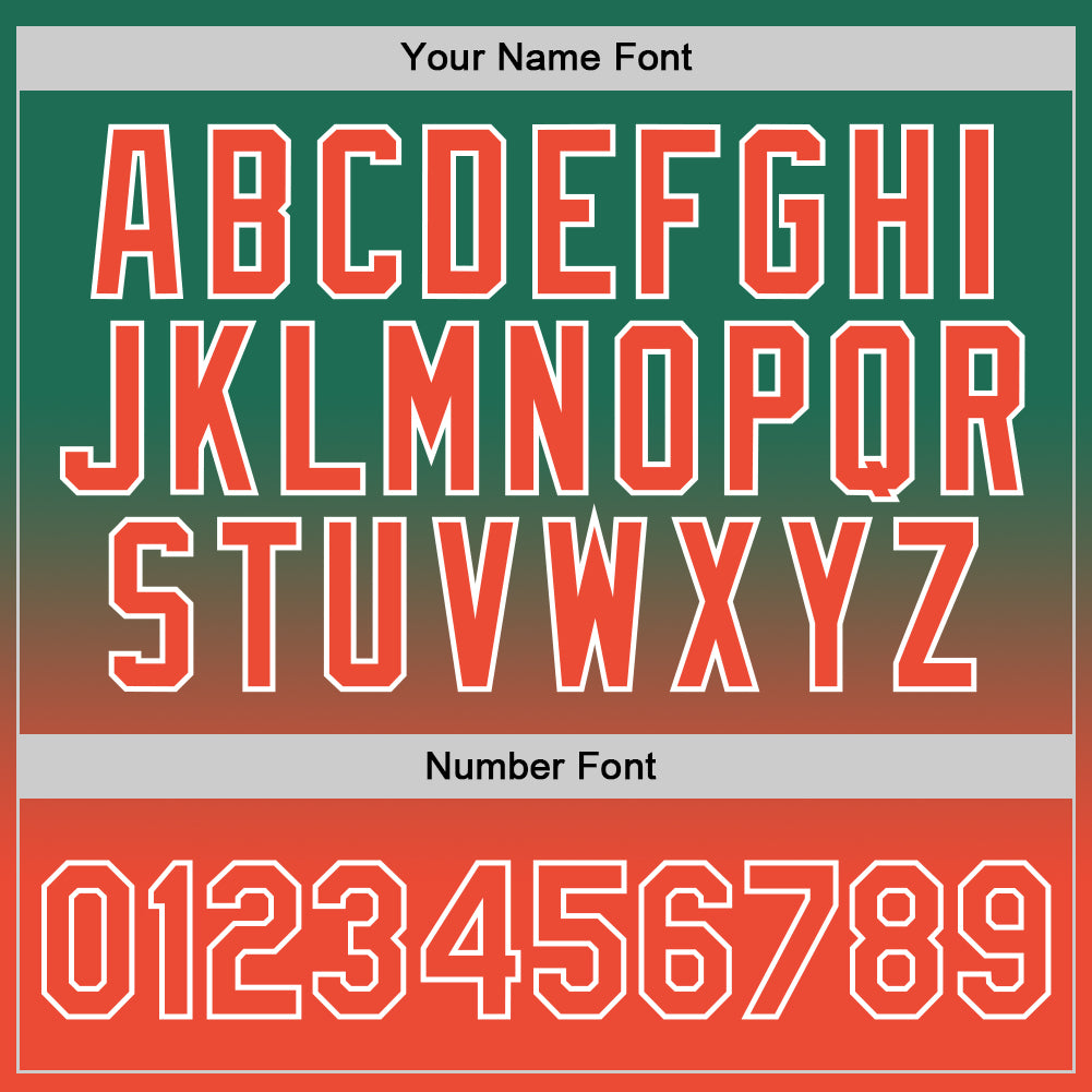 Custom Kelly Green Orange-White Authentic Fade Fashion Basketball Jersey - Sky-Custom