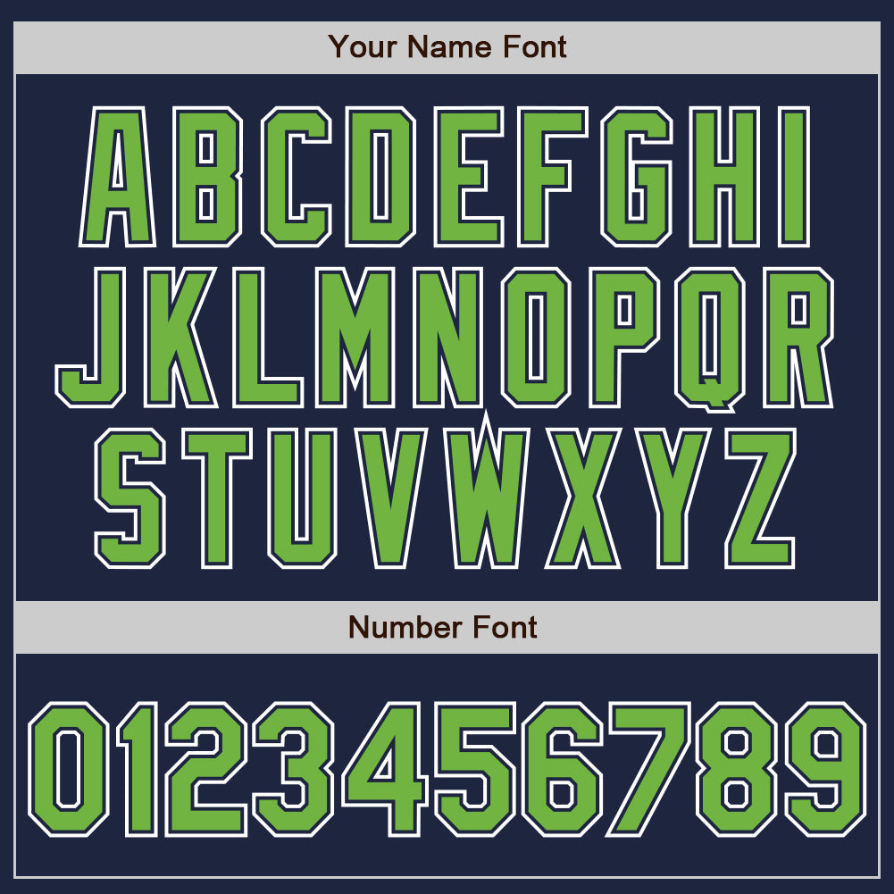 Custom Navy Neon Green-White Authentic Gradient Fashion Baseball Jersey - Sky-Custom