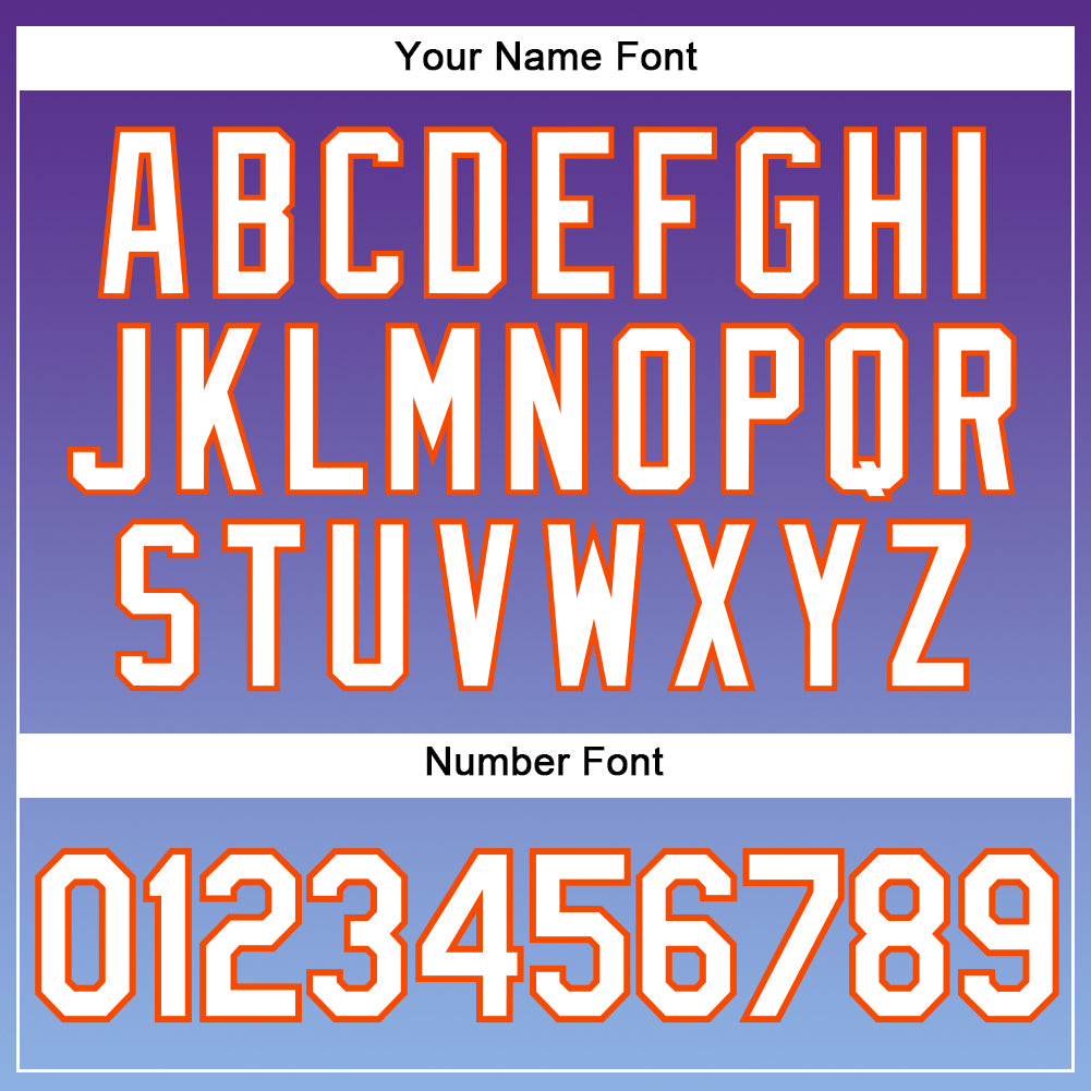 Custom Purple White Light Blue-Orange Authentic Fade Fashion Baseball Jersey - Sky-Custom