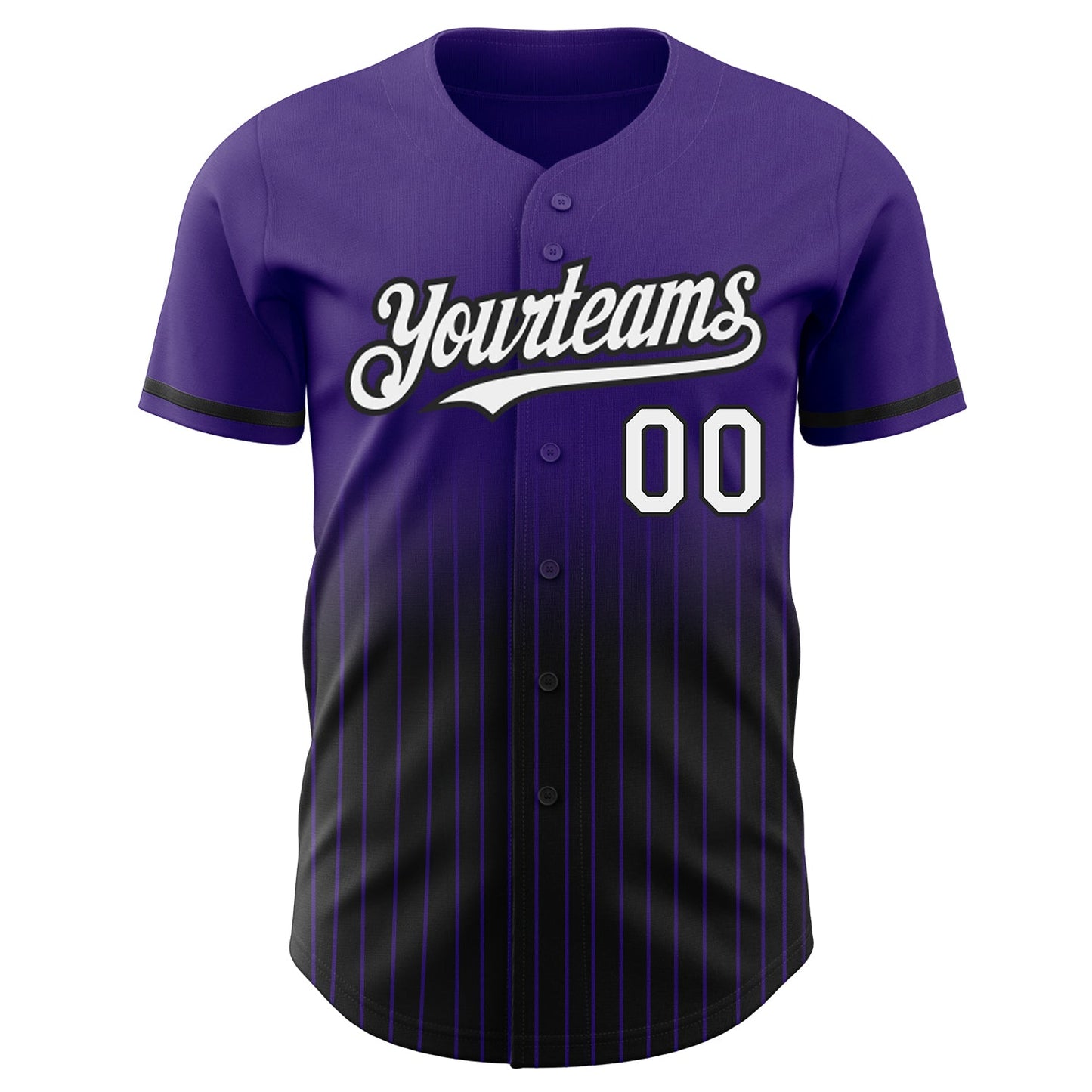 Custom Purple Pinstripe White-Black Authentic Fade Fashion Baseball Jersey - Sky-Custom