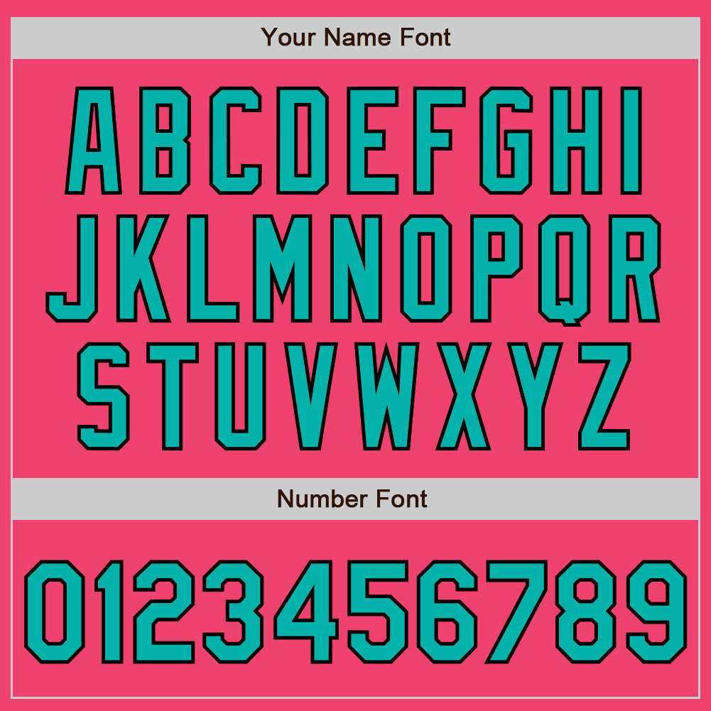 Custom Neon Pink Pinstripe Aqua-Black Authentic Fade Fashion Baseball Jersey - Sky-Custom