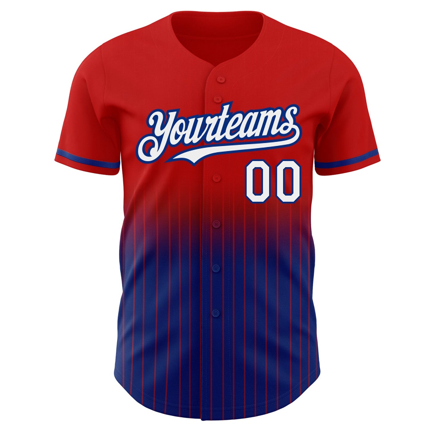 Custom Red Pinstripe White-Royal Authentic Fade Fashion Baseball Jersey - Sky-Custom