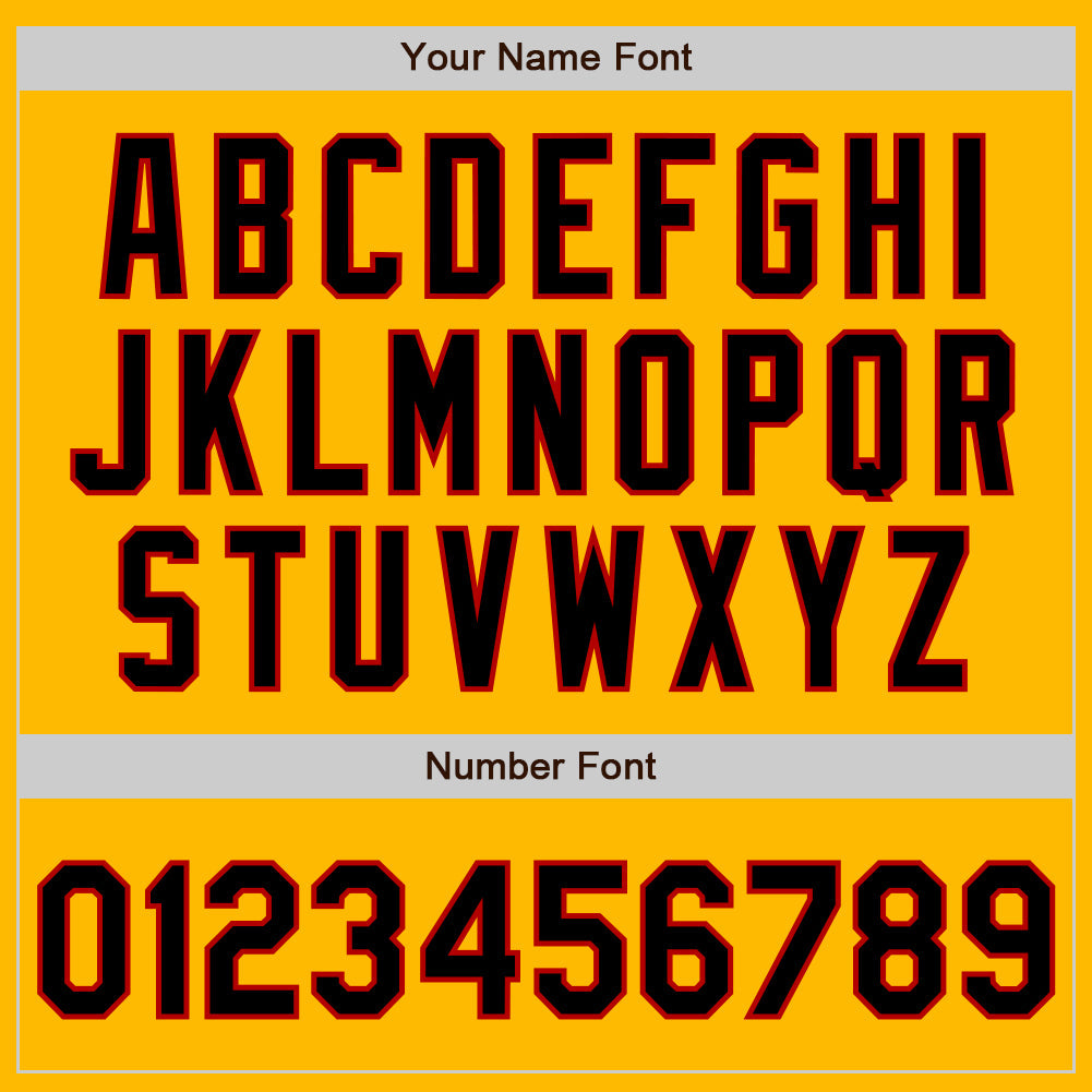 Custom Gold Pinstripe Black-Red Authentic Fade Fashion Baseball Jersey - Sky-Custom