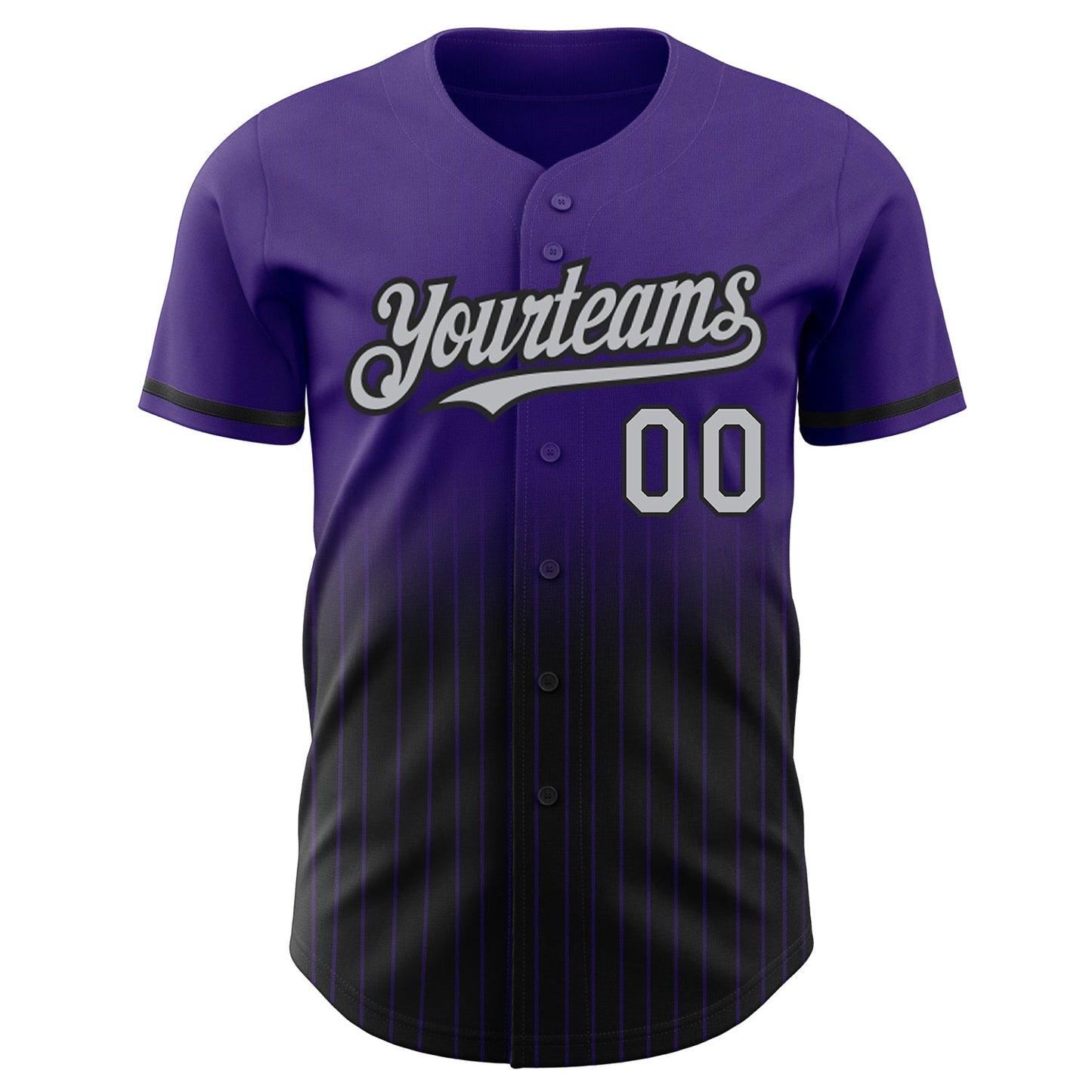 Custom Purple Pinstripe Gray-Black Authentic Fade Fashion Baseball Jersey - Sky-Custom