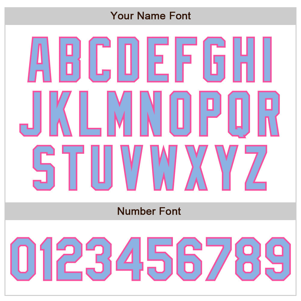 Custom White Pinstripe Light Blue-Pink Authentic Fade Fashion Baseball Jersey - Sky-Custom