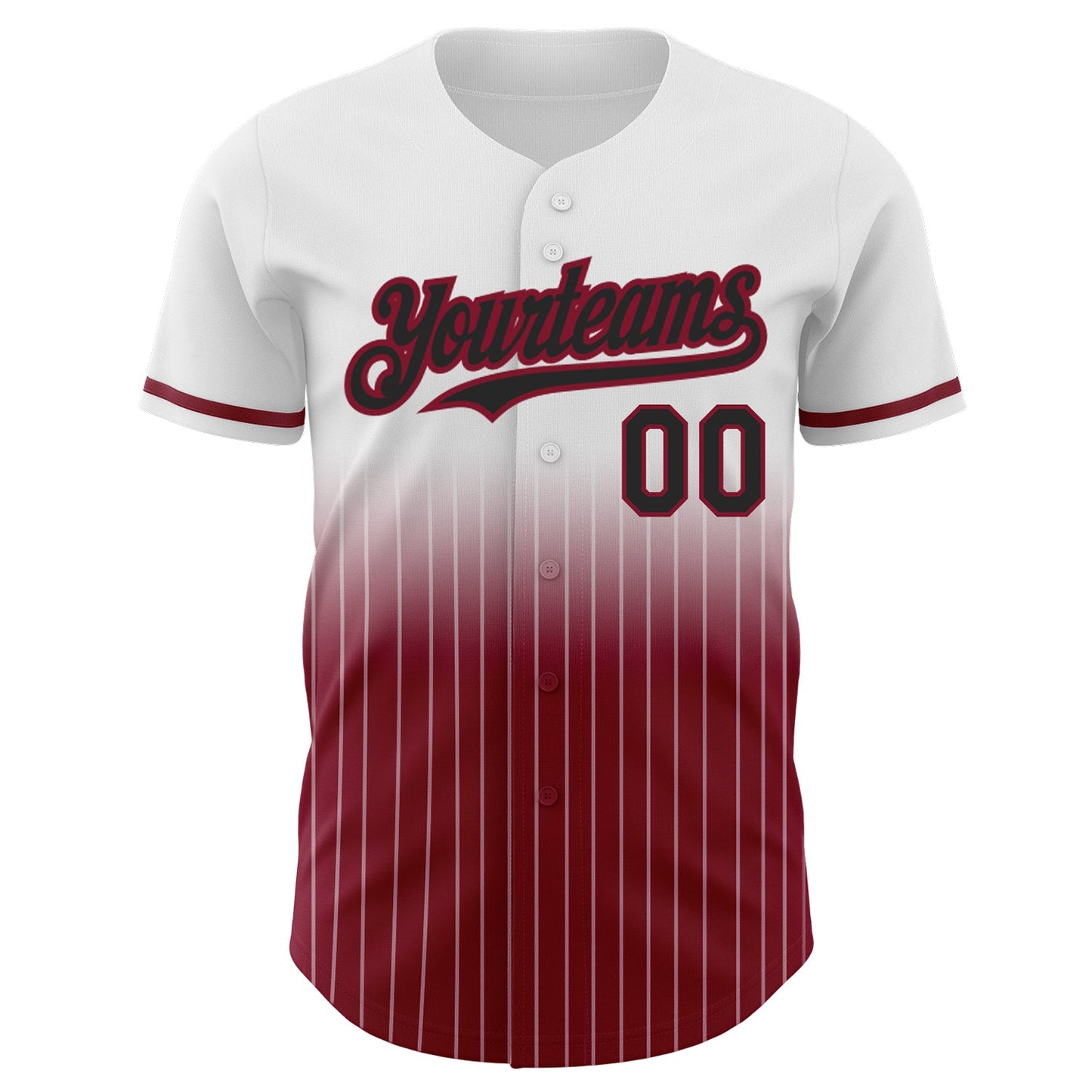 Custom White Pinstripe Black-Crimson Authentic Fade Fashion Baseball Jersey - Sky-Custom
