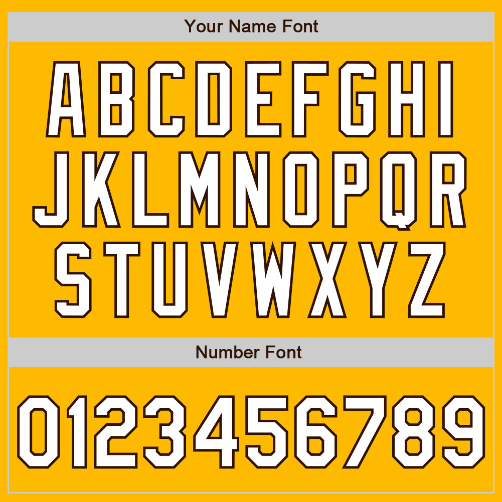 Custom Gold Pinstripe White-Brown Authentic Fade Fashion Baseball Jersey - Sky-Custom