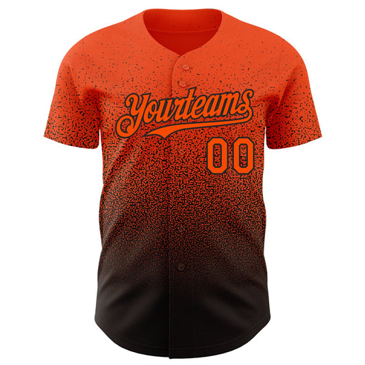 Custom Orange Black Authentic Fade Fashion Baseball Jersey - Sky-Custom