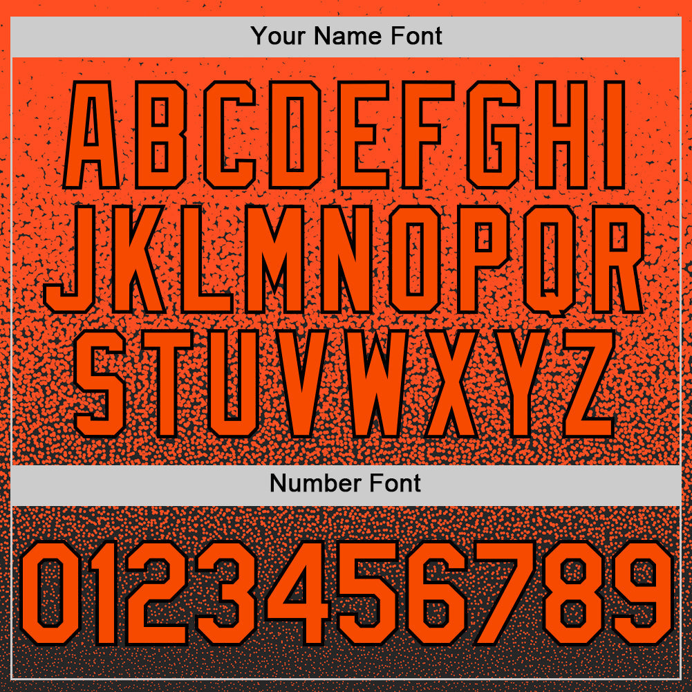 Custom Orange Black Authentic Fade Fashion Baseball Jersey - Sky-Custom