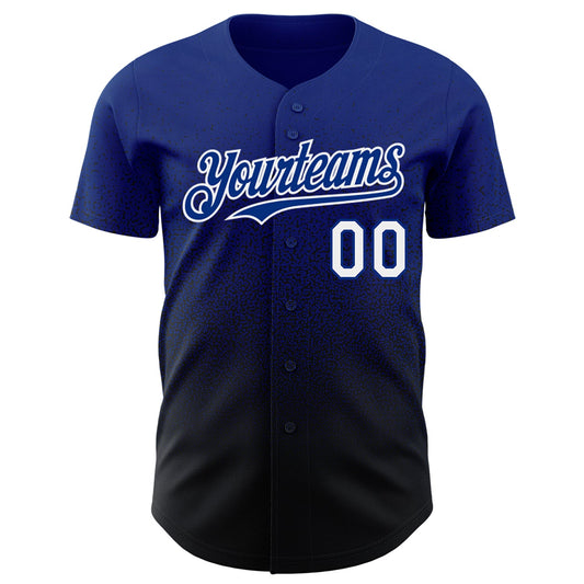Custom Royal White-Black Authentic Fade Fashion Baseball Jersey - Sky-Custom