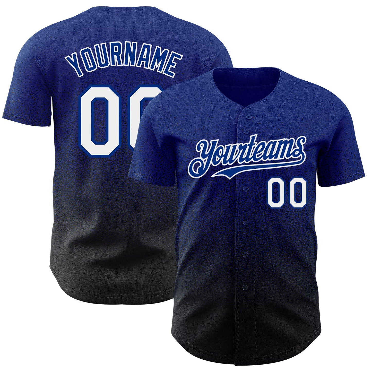 Custom Royal White-Black Authentic Fade Fashion Baseball Jersey - Sky-Custom
