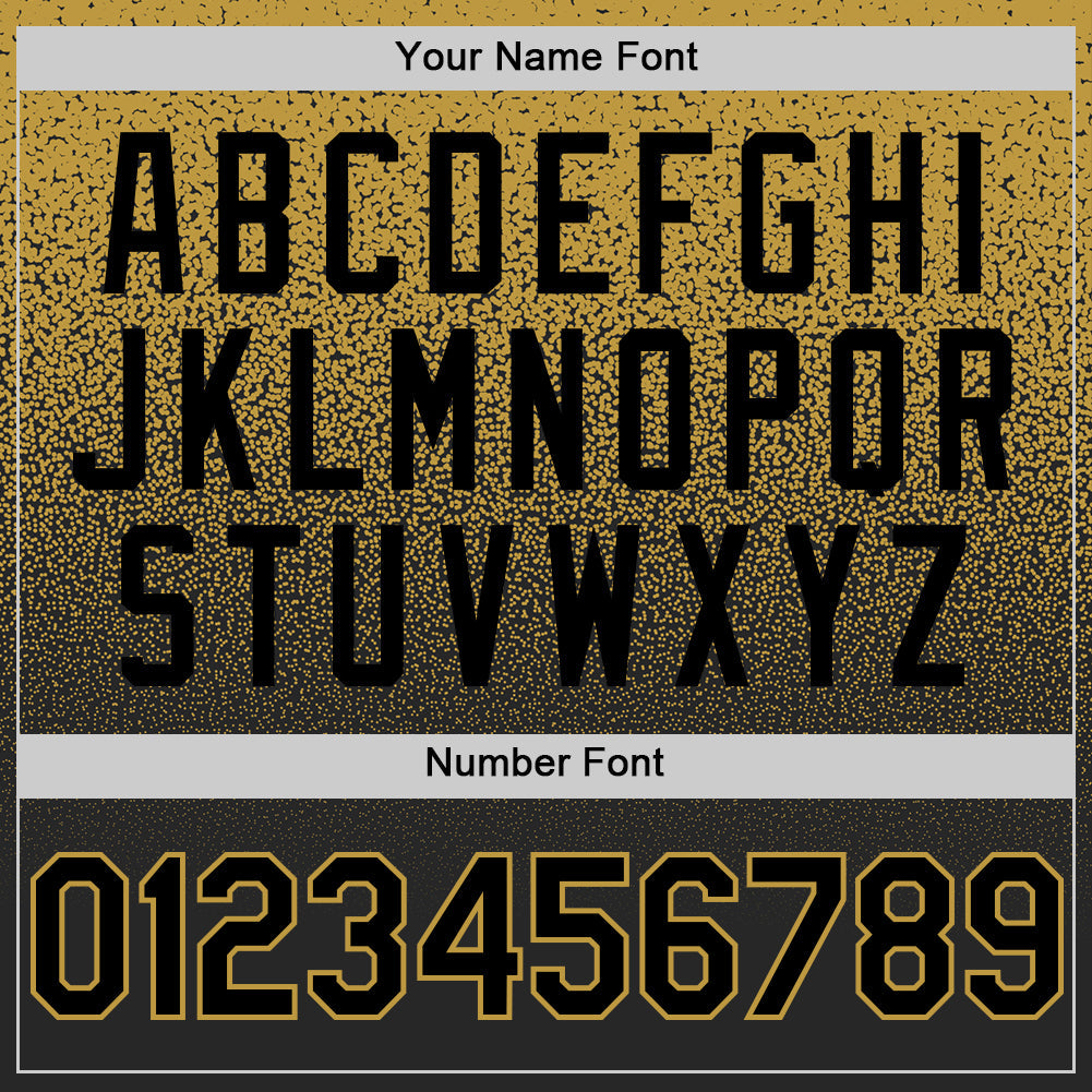 Custom Old Gold Black Authentic Fade Fashion Baseball Jersey - Sky-Custom