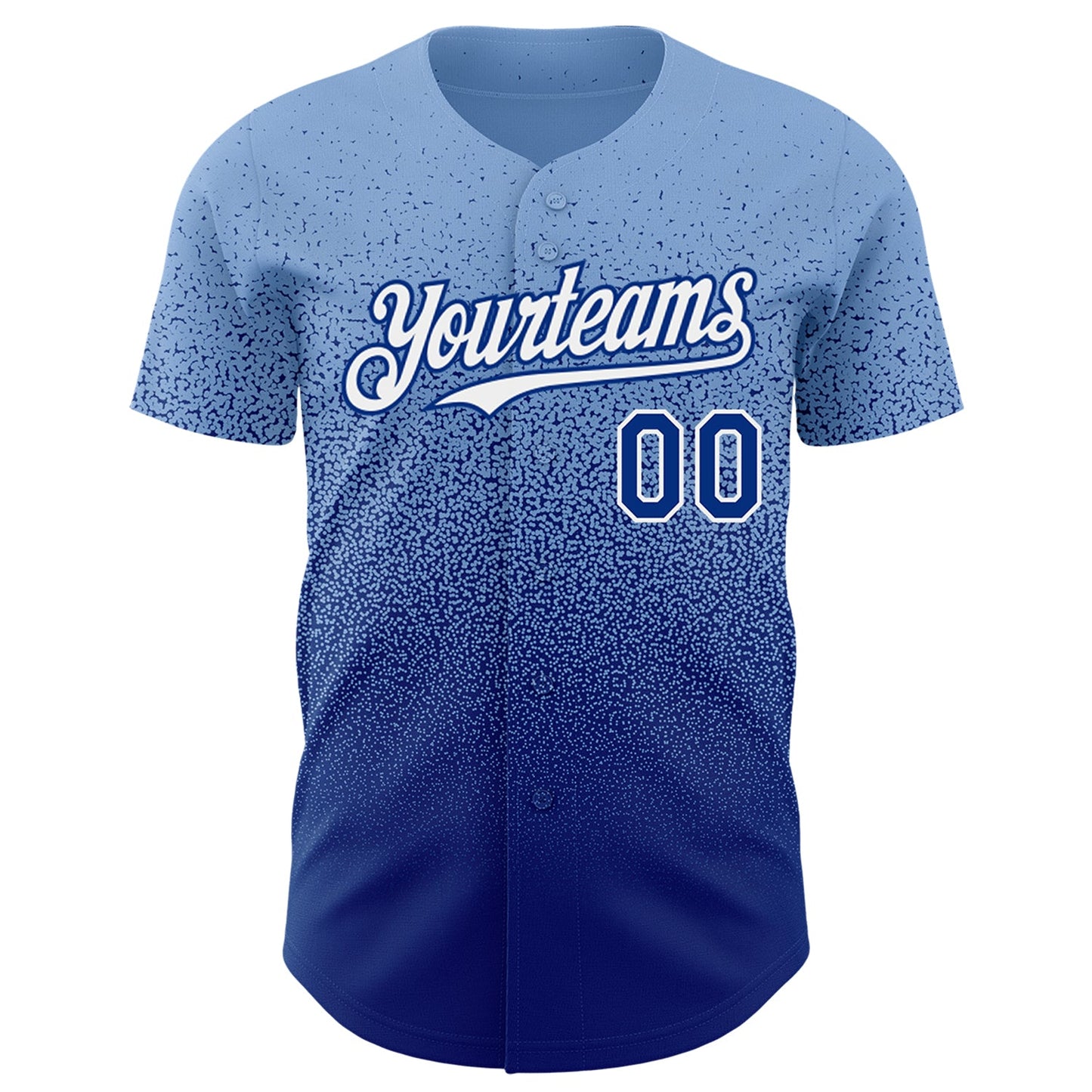 Custom Light Blue Royal-White Authentic Fade Fashion Baseball Jersey - Sky-Custom