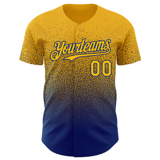 Custom Gold Royal Authentic Fade Fashion Baseball Jersey - Sky-Custom
